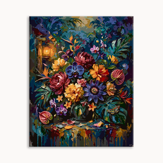 Jewel Tone Floral Burst