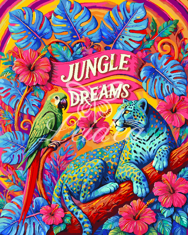 Jungle Dream Exotic Bird Folk Print