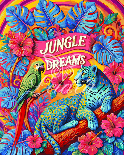 Jungle Dream Exotic Bird Folk Print