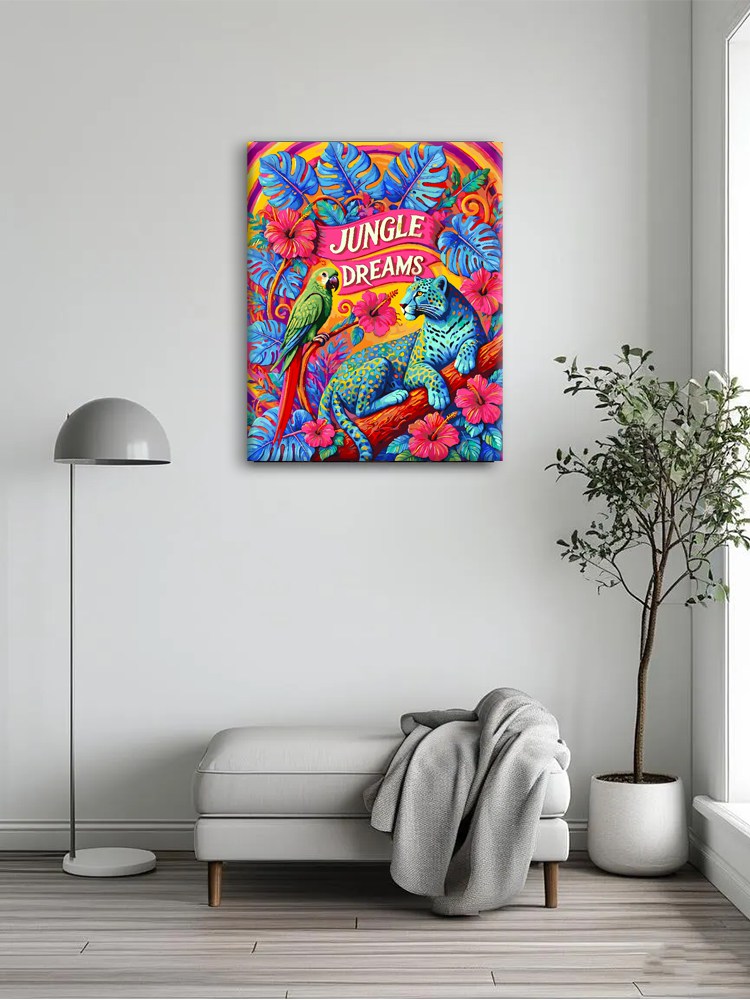 Jungle Dream Exotic Bird Folk Print