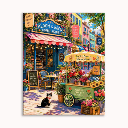 Kitty Coffee Stand Paint By Numbers