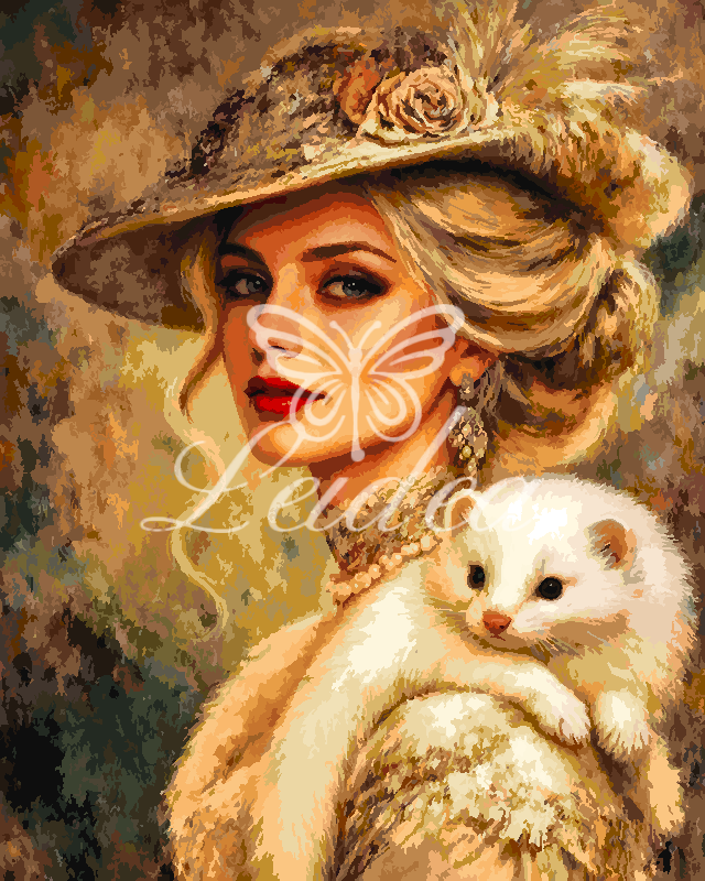 Lady & Fluffy White Kitten
