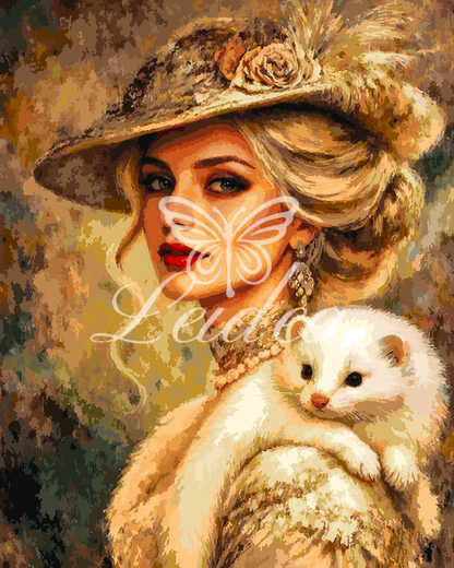 Lady & Fluffy White Kitten