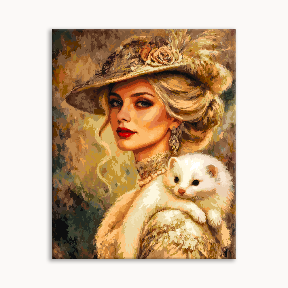 Lady & Fluffy White Kitten