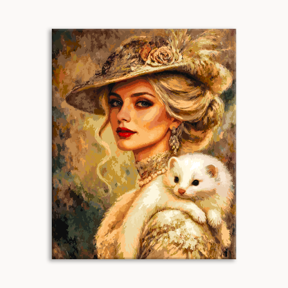 Lady & Fluffy White Kitten