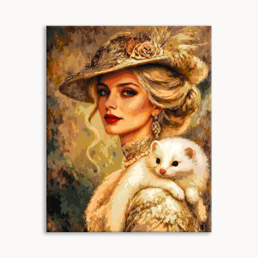 Lady & Fluffy White Kitten