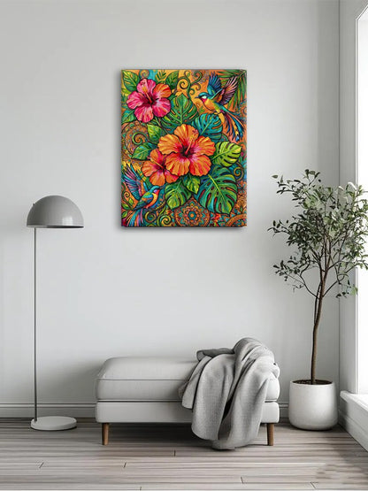 Large Hibiscus Flower Folk Art