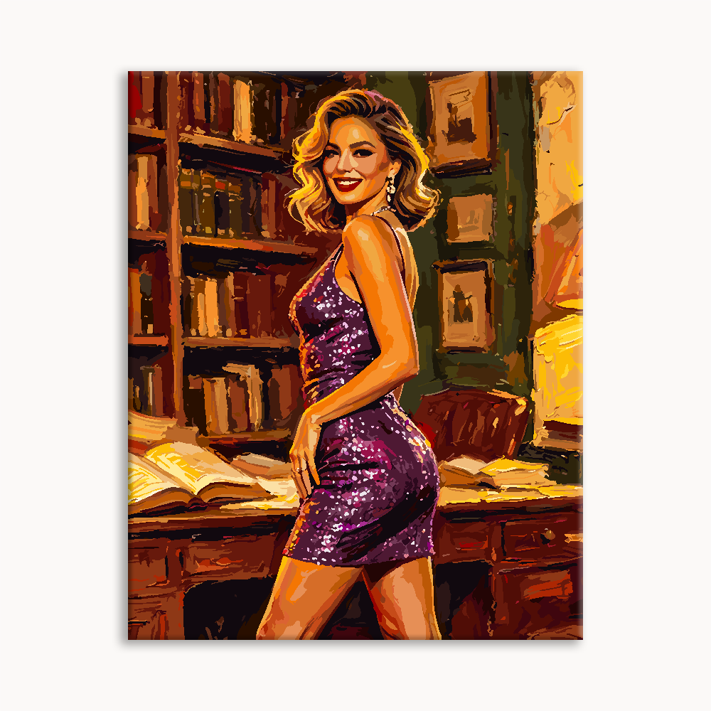 Library Purple Glam Paint By Numbers