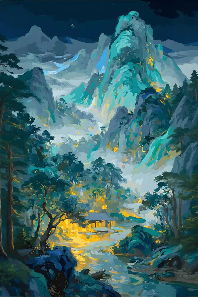 Lights of the River and Mountain