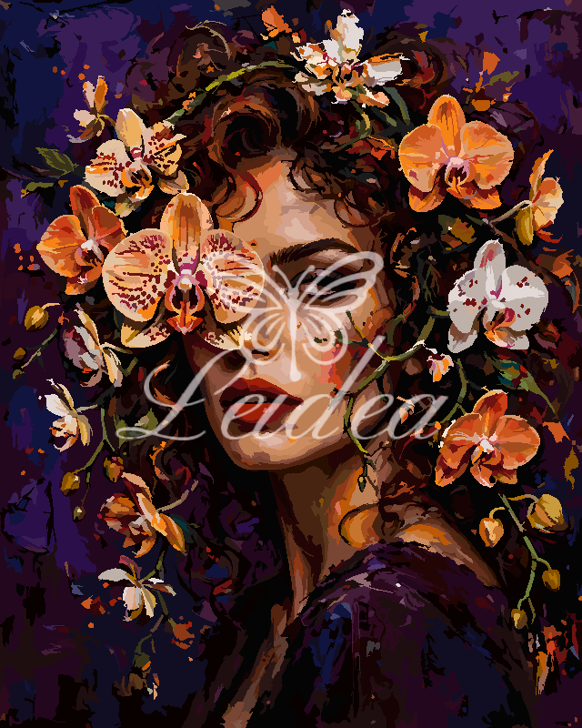 Lilac Floral Dark Canvas