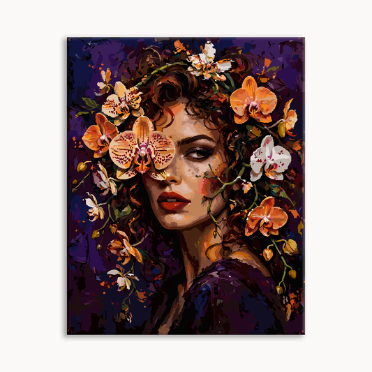 Lilac Floral Dark Canvas