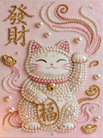 Lucky Cat Pearl Painting