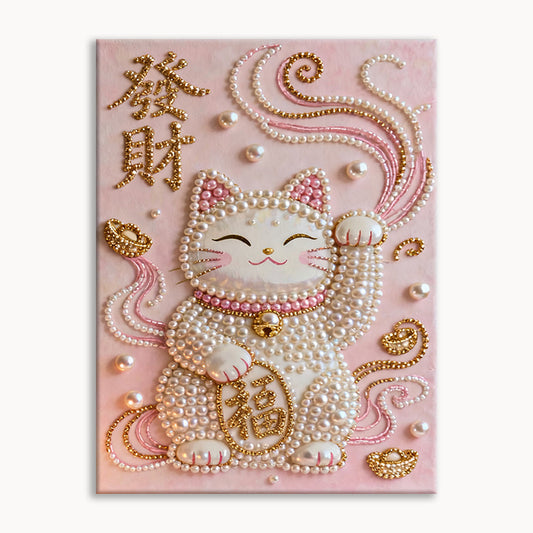 Lucky Cat Pearl Painting
