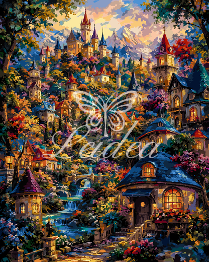 Magic Forest Town 1 Paint By Numbers