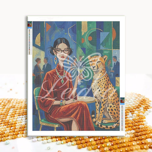 Miss Leopard Diamond Painting 30/40 40/50 50/60