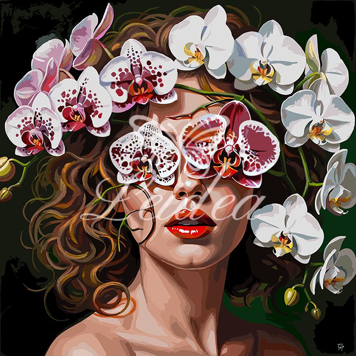 Mixed Floral Crimson Lip Muse