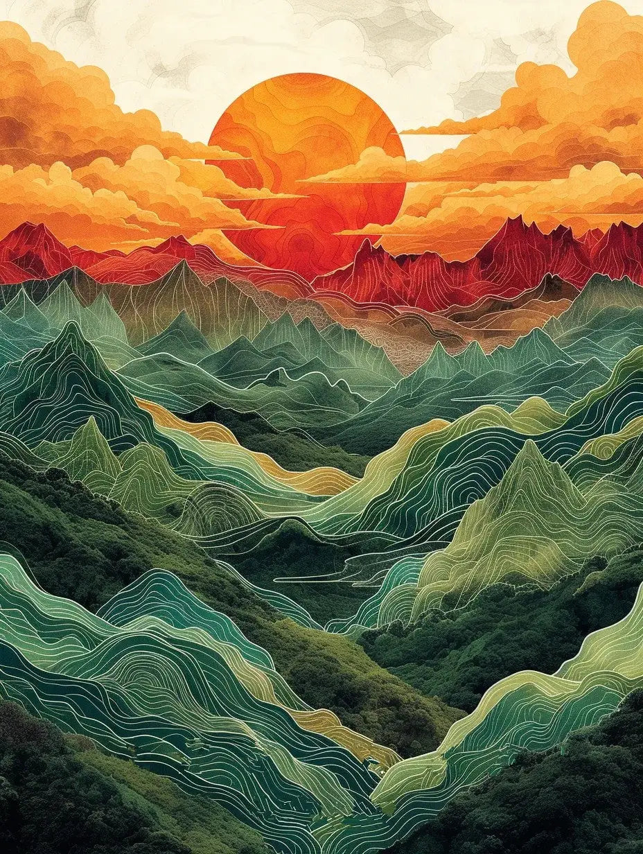 Mountain in painting