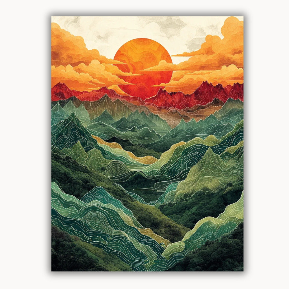 Mountain in painting