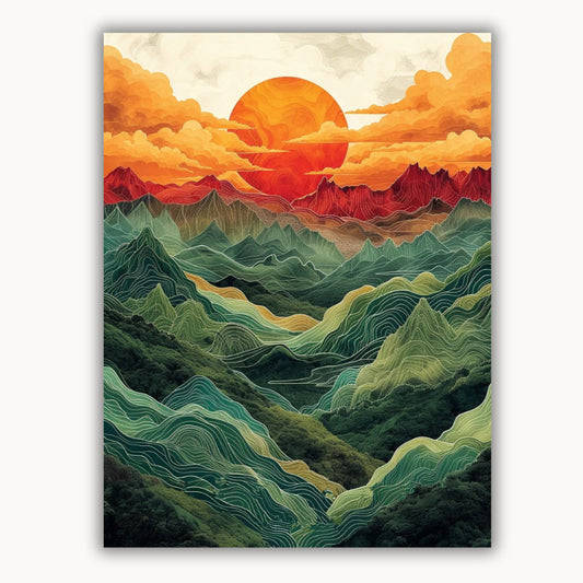 Mountain in painting