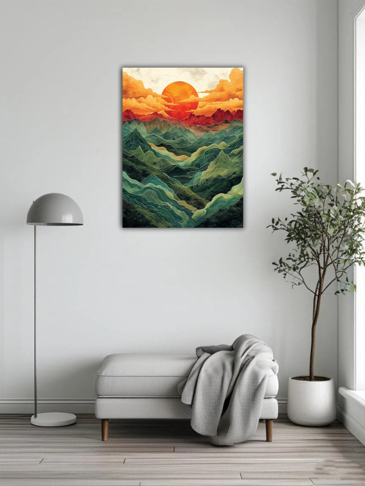 Mountain in painting