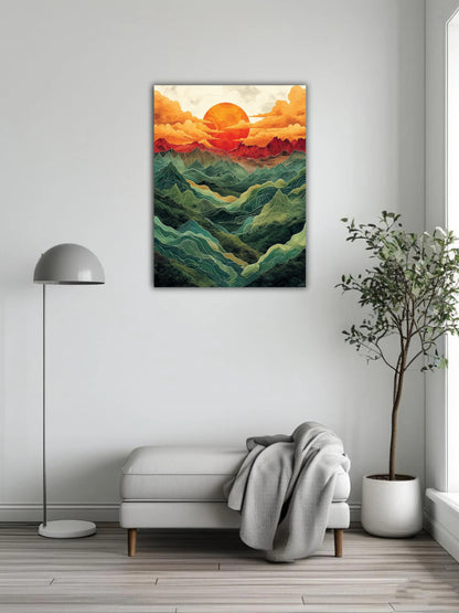 Mountain in painting