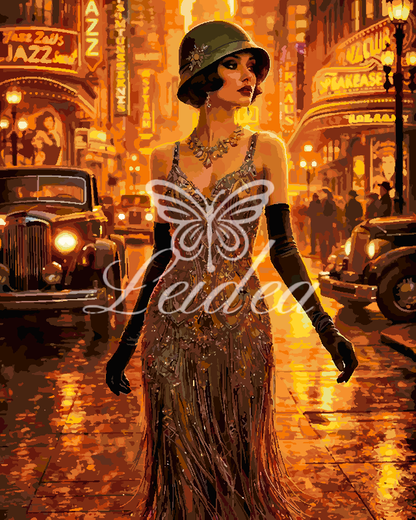 Neon Jazz Night Lady