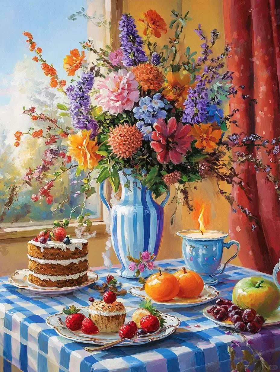 Oil painting afternoon tea 1
