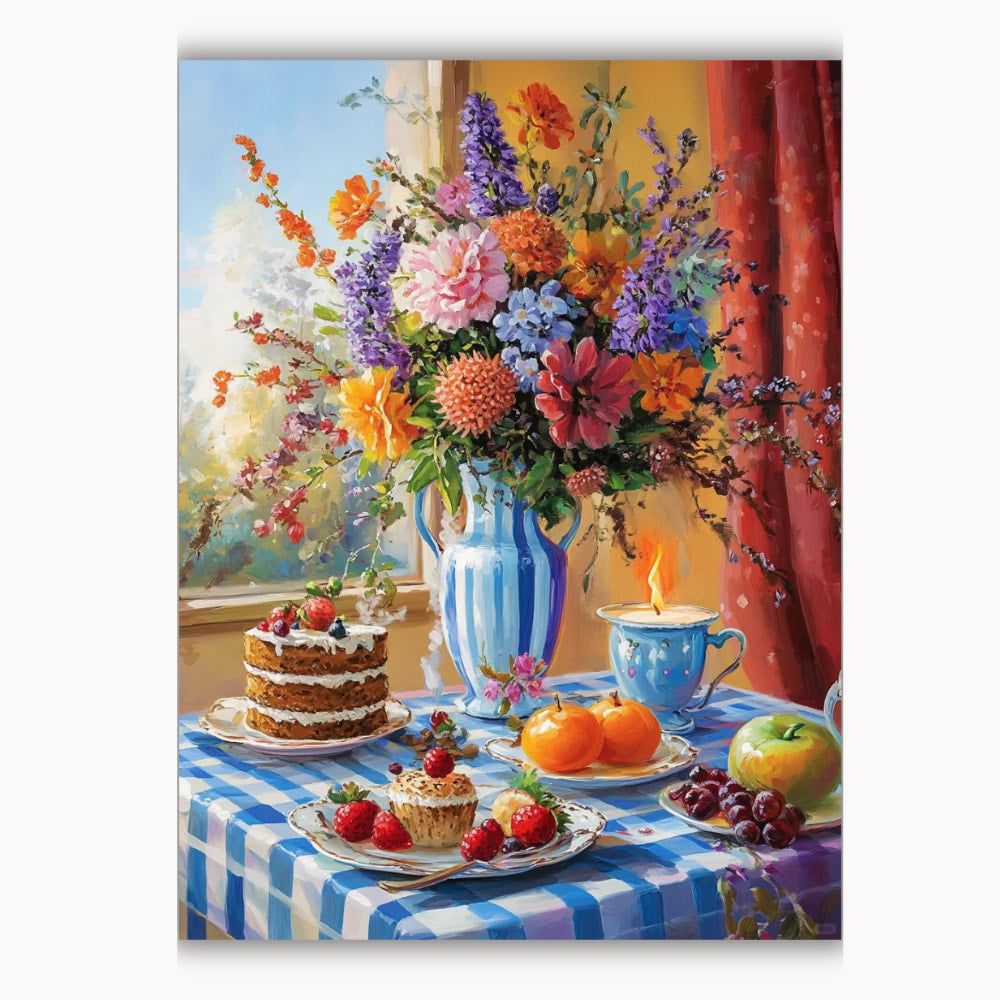 Oil painting afternoon tea 1