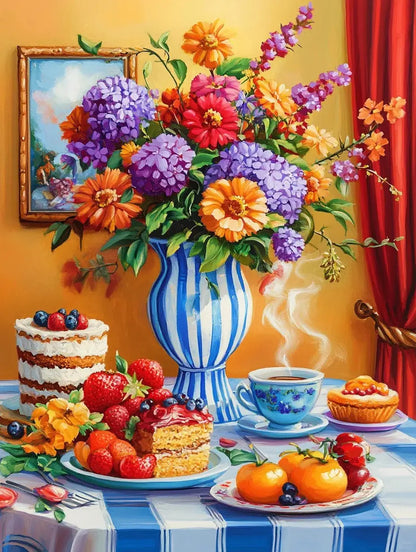 Oil painting afternoon tea 3