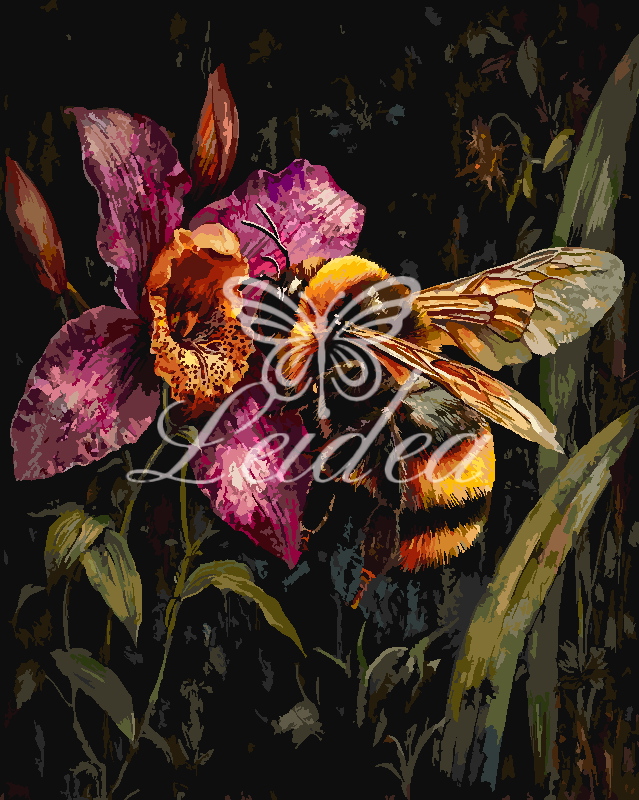 Orchid & Bee Impasto