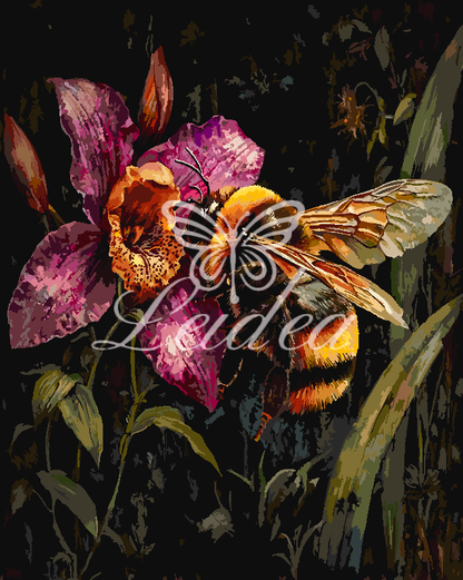 Orchid & Bee Impasto