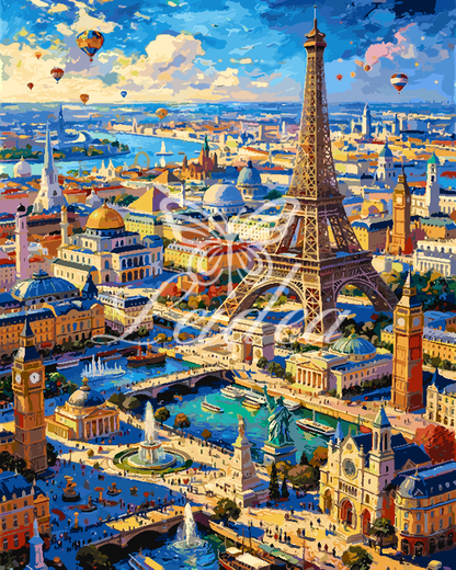 Paris Wide Cityscape Paint By Numbers