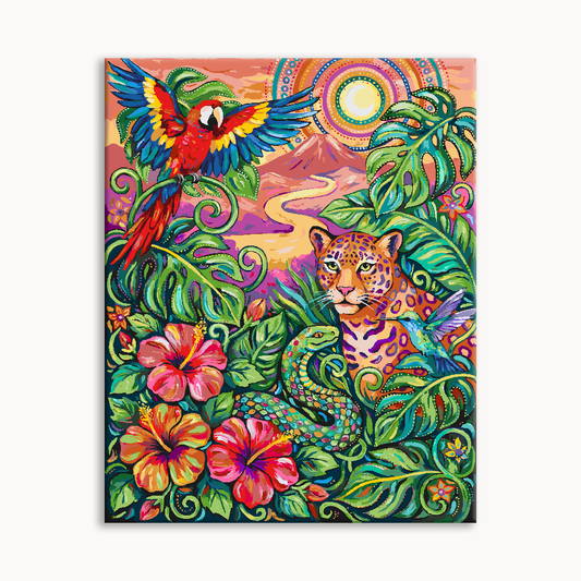 Parrot Flowers and Leopards 1
