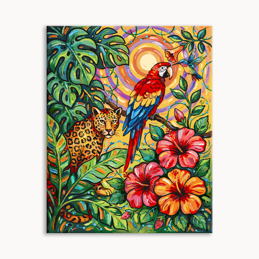 Parrot Flowers and Leopards 2
