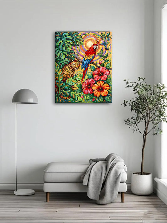 Parrot Flowers and Leopards 2