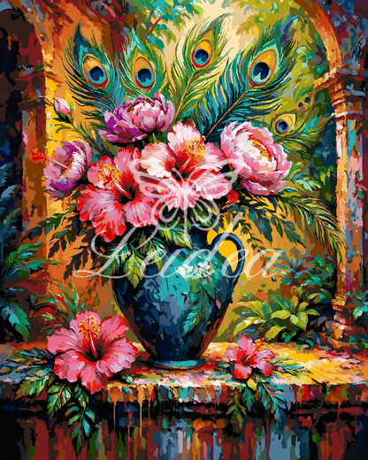 Peacock Feather Vase