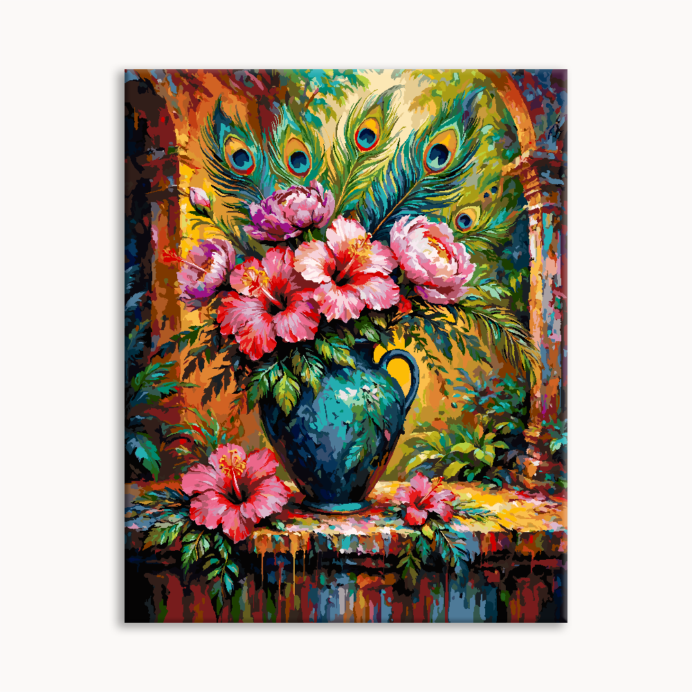 Peacock Feather Vase