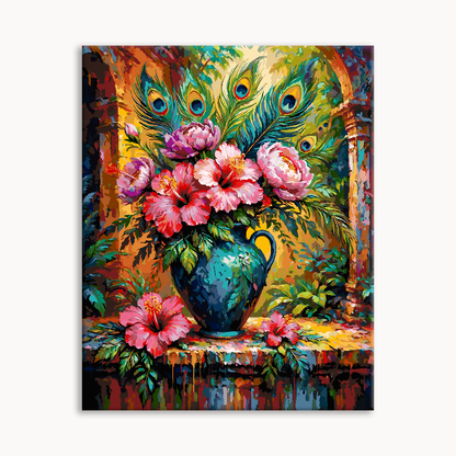 Peacock Feather Vase
