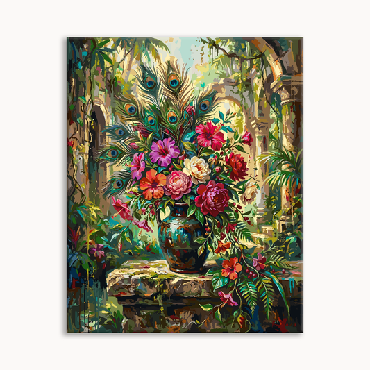 Peacock & Petals Canvas