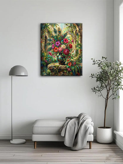 Peacock & Petals Canvas