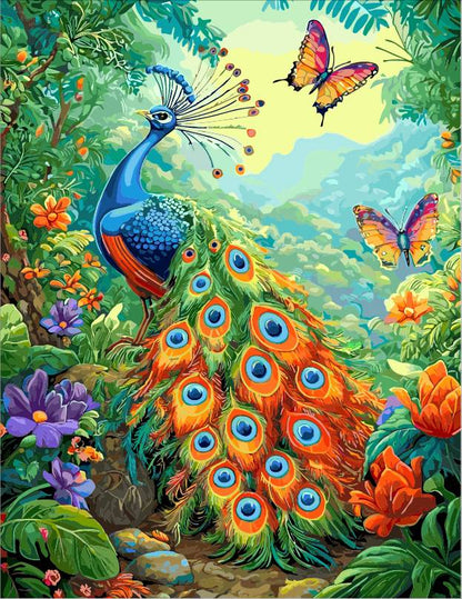 Peacock and Sunset