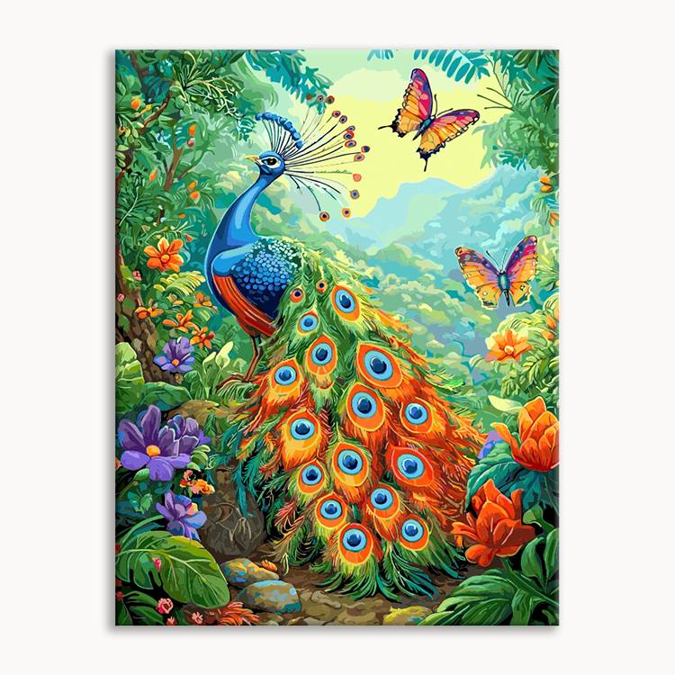 Peacock and Sunset