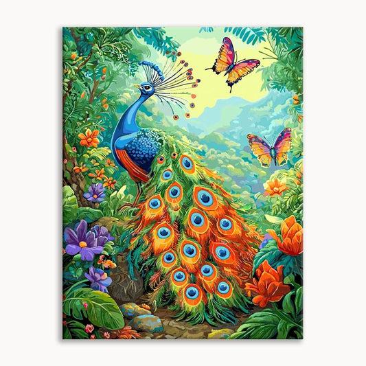 Peacock and Sunset