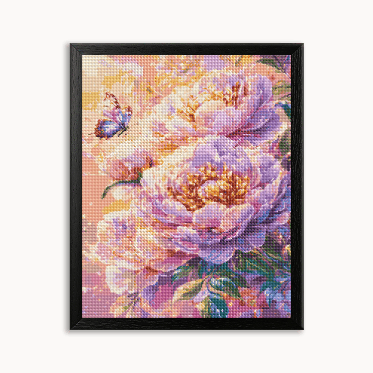 Peony Butterfly Reverie Diamond Painting 30/40 40/50 50/60