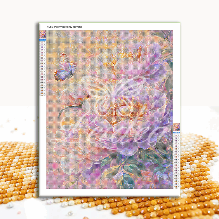 Peony Butterfly Reverie Diamond Painting 30/40 40/50 50/60