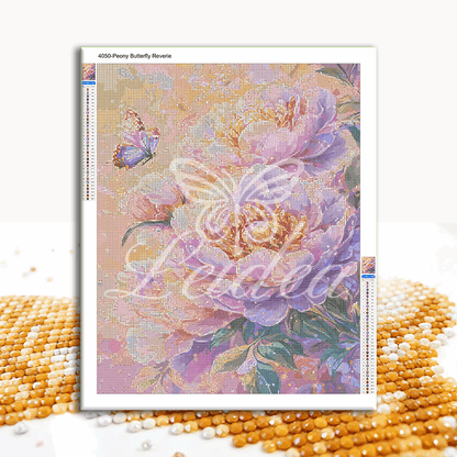 Peony Butterfly Reverie Diamond Painting 30/40 40/50 50/60