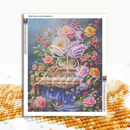 Piano in a Floral Symphony 1 Diamond Painting 30/40 40/50 50/60