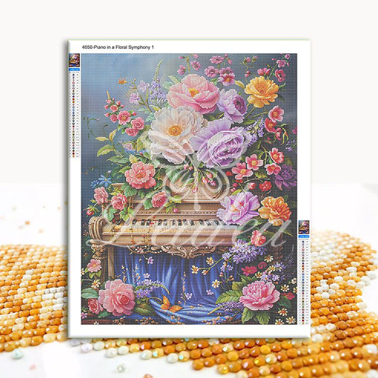 Piano in a Floral Symphony 1 Diamond Painting 30/40 40/50 50/60
