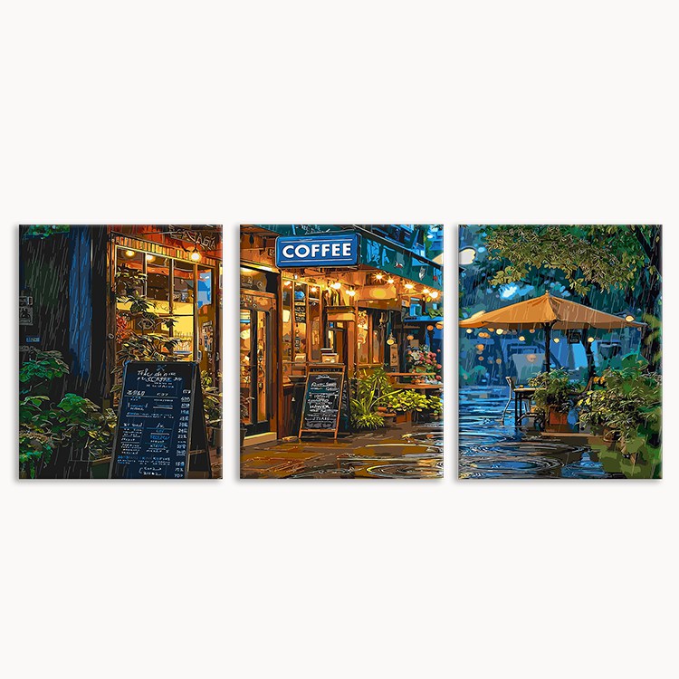 Rainy Cafe (Set of 3 PCS) Paint By Numbers