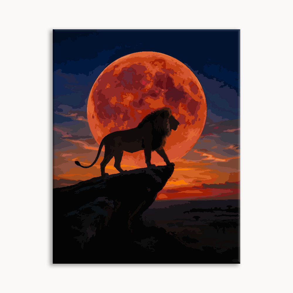 Red Moon Lion Paint By Numbers
